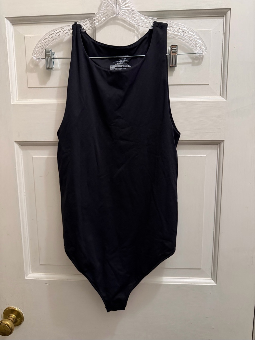 A New Day Women’s Black Sleeveless Tank Bodysuit Scoop Neck Essential Basic - Picture 2 of 4